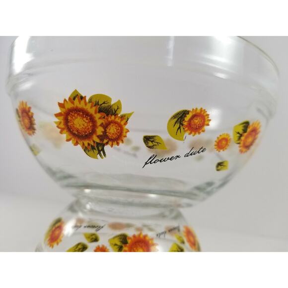 Sunflower Bowl Set Cereal Fruit Prep Dip Glass 2 Piece Bundle Durable Imperial - Picture 3 of 9